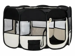 Parque de perros plegable y bolsa transporte 145x145x61cm ES101956^