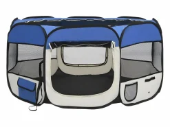 Parque de perros plegable y bolsa transporte 125x125x61cm ES227015 Azul Online