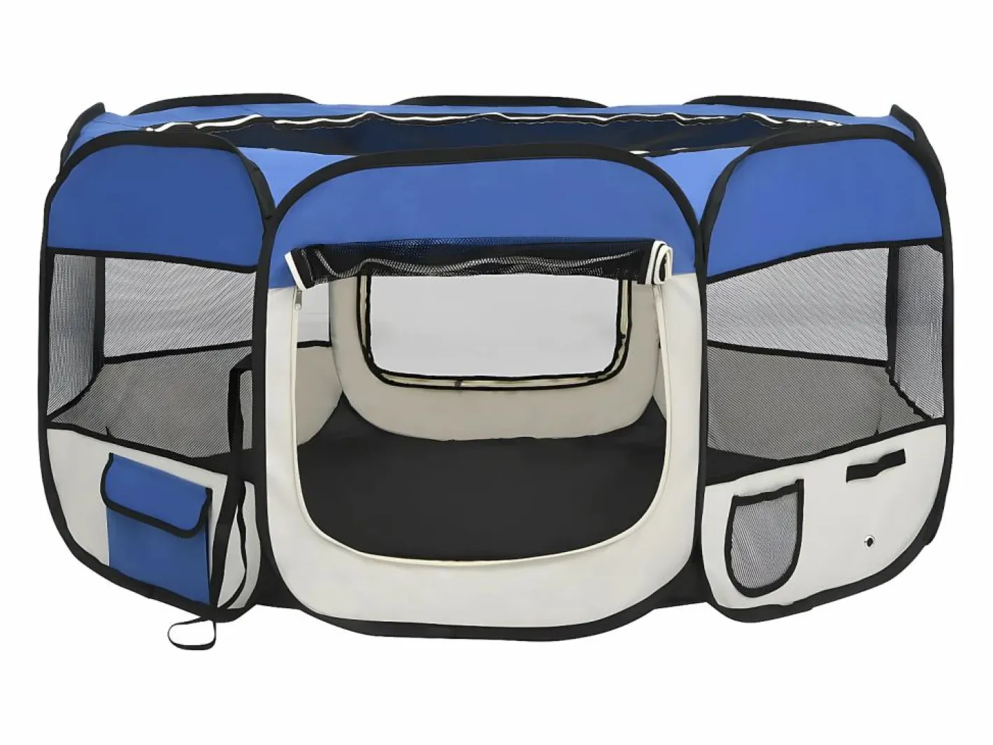 Parque de perros plegable y bolsa transporte 125x125x61cm ES227015 Azul Online