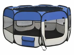 Parque de perros plegable y bolsa transporte 125x125x61cm ES227015 Azul Online