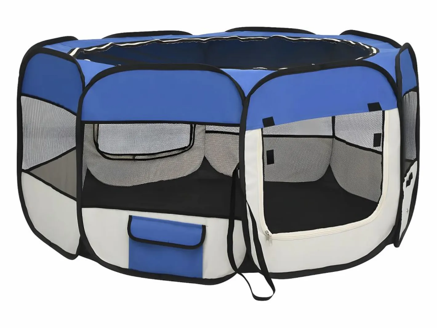 Parque de perros plegable y bolsa transporte 125x125x61cm ES227015 Azul Online