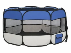 Parque de perros plegable y bolsa transporte 125x125x61cm ES227015 Azul Online