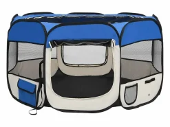 Clicnbuy Seguridad Para Mascotas|Parque de perros plegable y bolsa transporte 110x110x58cm