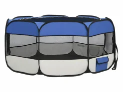 Parque de perros plegable y bolsa transporte 145x145x61cm ES147488 Azul Clearance