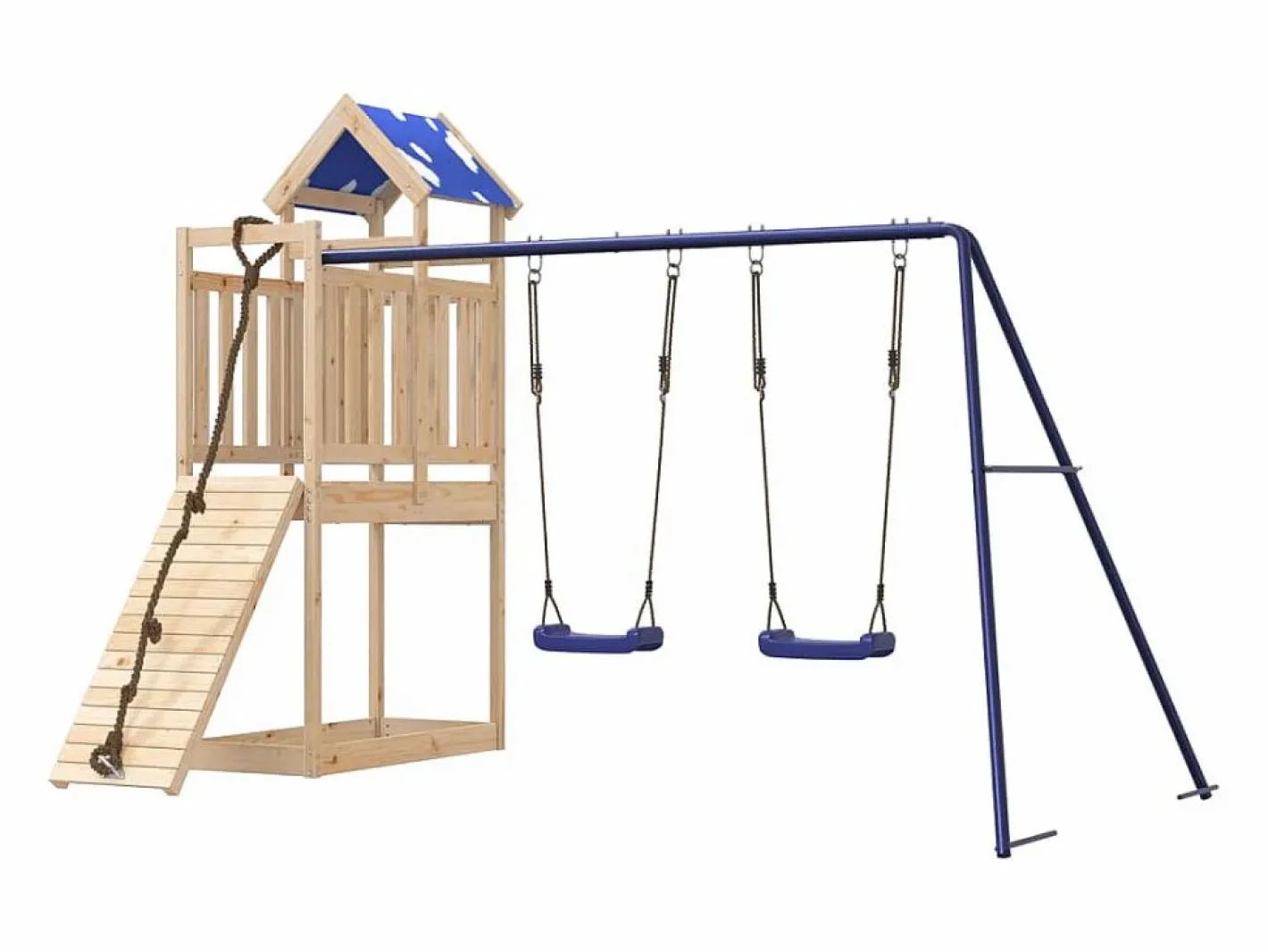 Parque infantil de exterior de madera maciza de pino ES344096^ Clearance