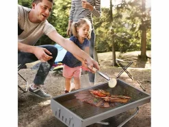 Parrilla de barbacoa de carbón barbacoa portátil jardín de acero plegable camping Poplar^AHD Online