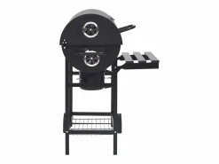 vidaxl Parrilla de barril ruedas y estantes acero 115x85x95 cm Negro Best