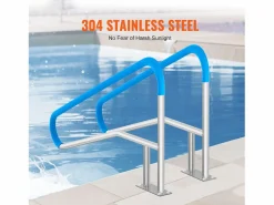 Pasamanos de Piscina SucceBuy de 2 Piezas, 139.5 x 81 cm, de Acero Inoxidable, con Placa Base para Jacuzzis^ Discount