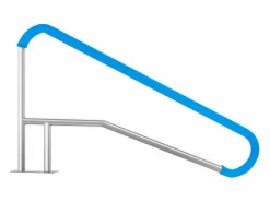 Pasamanos de Piscina SucceBuy de Acero Inoxidable de 139.5 x 81 cm con Placa Base para Jacuzzis Plateado New