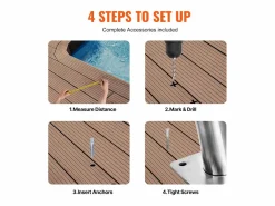 Accesorio Piscina|Pasamanos de Piscina SucceBuy de Acero Inoxidable de 142×94.5 cm para Spas y Piscinas