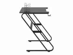 Garden Furniture Paul-François-Alain Escritorio gaming con patas forma ZZ 110x60x75cm Negro