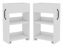 Pedalito de oficina con ruedas - 52 x 50 x 75 cm - con cajones - intercambiable Izquierda-derecha - Aglomerado -^Merax Outlet