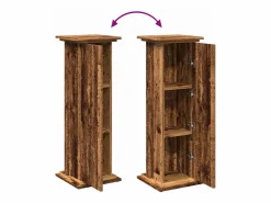 Pedestal con almacenamiento de madera vieja de ingeniería de madera Marru00f3n Outlet