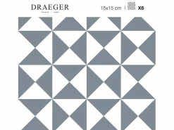 Draeger Sticker|Pegatinas de azulejos 15 X 15 cm - Triángulos y blanco