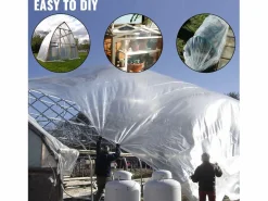 Película de Invernadero SucceBuy, Polietileno para Invernadero Lona para los Proyectos Industriales, 7.32x15.24 m Transparente Best