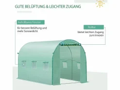 Invernadero De Jardín|Película de polietileno para túnel de jardín, 6 ventanas, (300x200x200 cm)