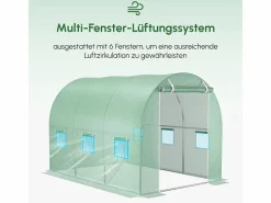 Invernadero De Jardín|Película de polietileno para túnel de jardín, 6 ventanas, (300x200x200 cm)