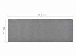 Garden Furniture Pelle Alfombra de pasillo oscuro 50x150 cm Gris Outlet