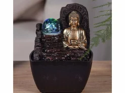 Pequeña fuente de resina de interior con Buda Theravada de LED^Zen Arôme Sale