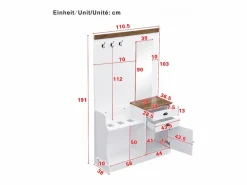 OKWISH Perchero con 2 cajones de almacenamiento, espejo, ganchos y paragüero Blanco Outlet