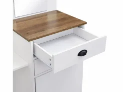 OKWISH Perchero con 2 cajones de almacenamiento, espejo, ganchos y paragüero Blanco Outlet