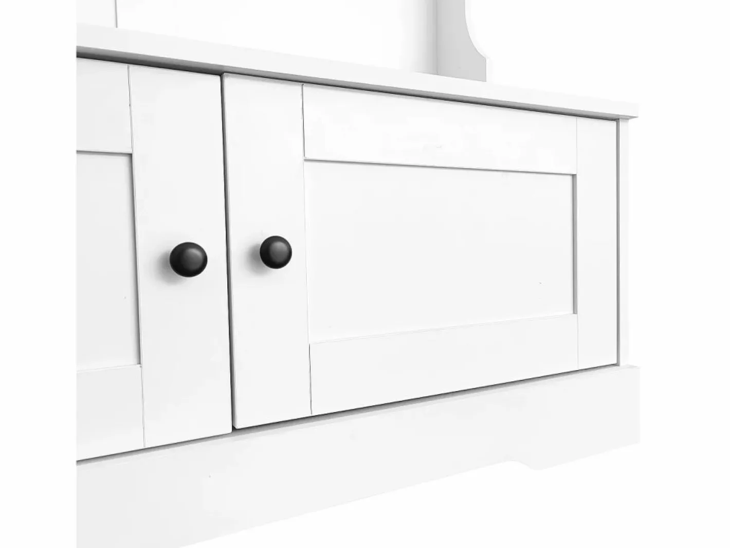 OKWISH Armario De Entrada|Perchero con 4 ganchos y 2 puertas de almacenamiento – Para recibidores y pasillos