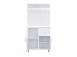 Perchero con 2 puertas y 1 cajón de almacenaje, tiradores y patas dorados^OKWISH Hot