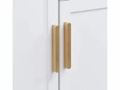 Perchero con 2 puertas y 1 cajón de almacenaje, tiradores y patas dorados^OKWISH Hot