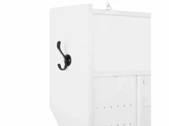 OKWISH Perchero|Perchero con 1 puerta, 4 compartimentos abiertos y 6 ganchos