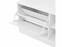 OKWISH Perchero|Perchero con 1 puerta, 4 compartimentos abiertos y 6 ganchos