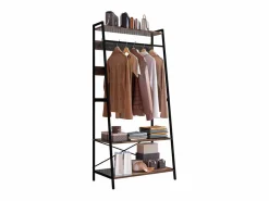 Burro Para Ropa|Perchero con dos estantes Armario de entrada estilo industrial Perchero H182cm