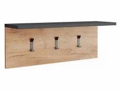 Vicco Perchero|Perchero con estante para sombreros antracita/roble dorado 60x18x21.6 orlando