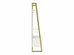 Perchero con zapatero de dos puertas, ganchos metálicos y espejo - y dorado^OKWISH Best