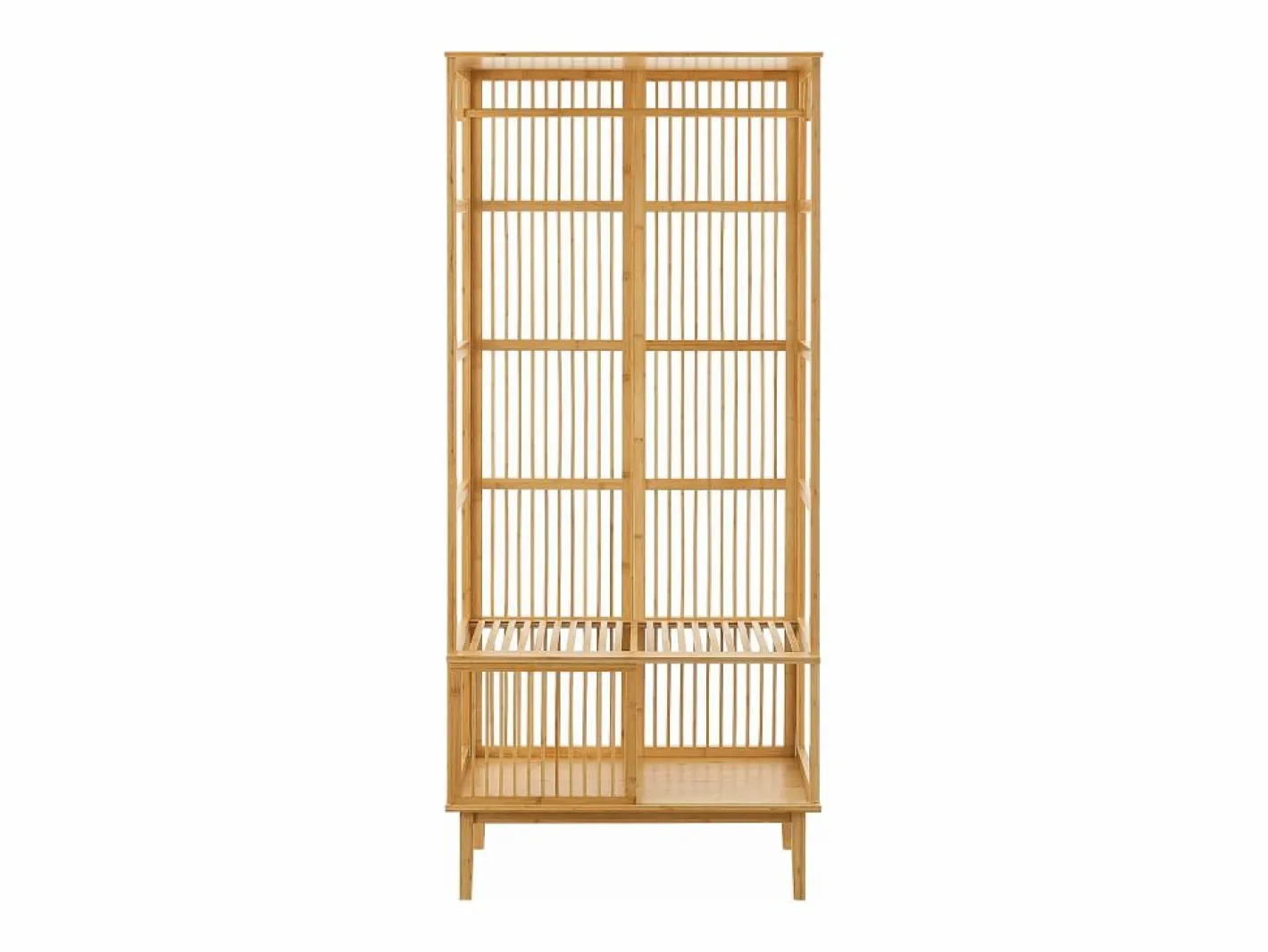 Helloshop26 Perchero de bambú 185 x 80 x 45 cm natural 03_0008145 Marru00f3n Discount