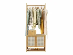 Fativo Burro Para Ropa|Perchero de bambú, perchero resistente con patas, 53x31,5x168cm