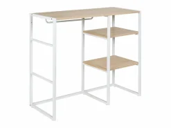 Perchero de buhardilla KADRA 100x85cm con armario y estantes Blanco