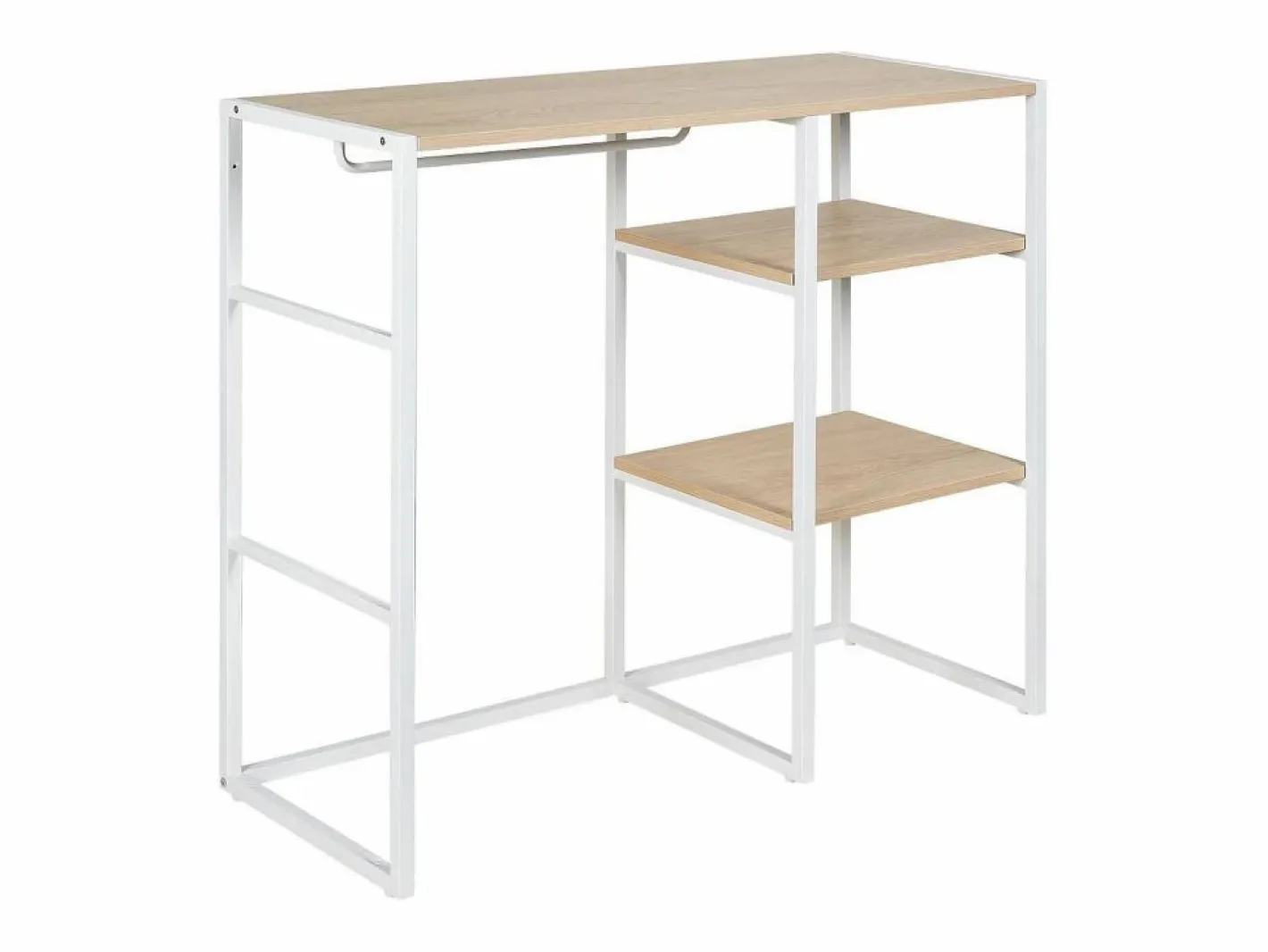 Perchero de buhardilla KADRA 100x85cm con armario y estantes Blanco