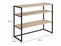 Perchero de buhardilla KADRA 100x85cm con estantes Negro Clearance