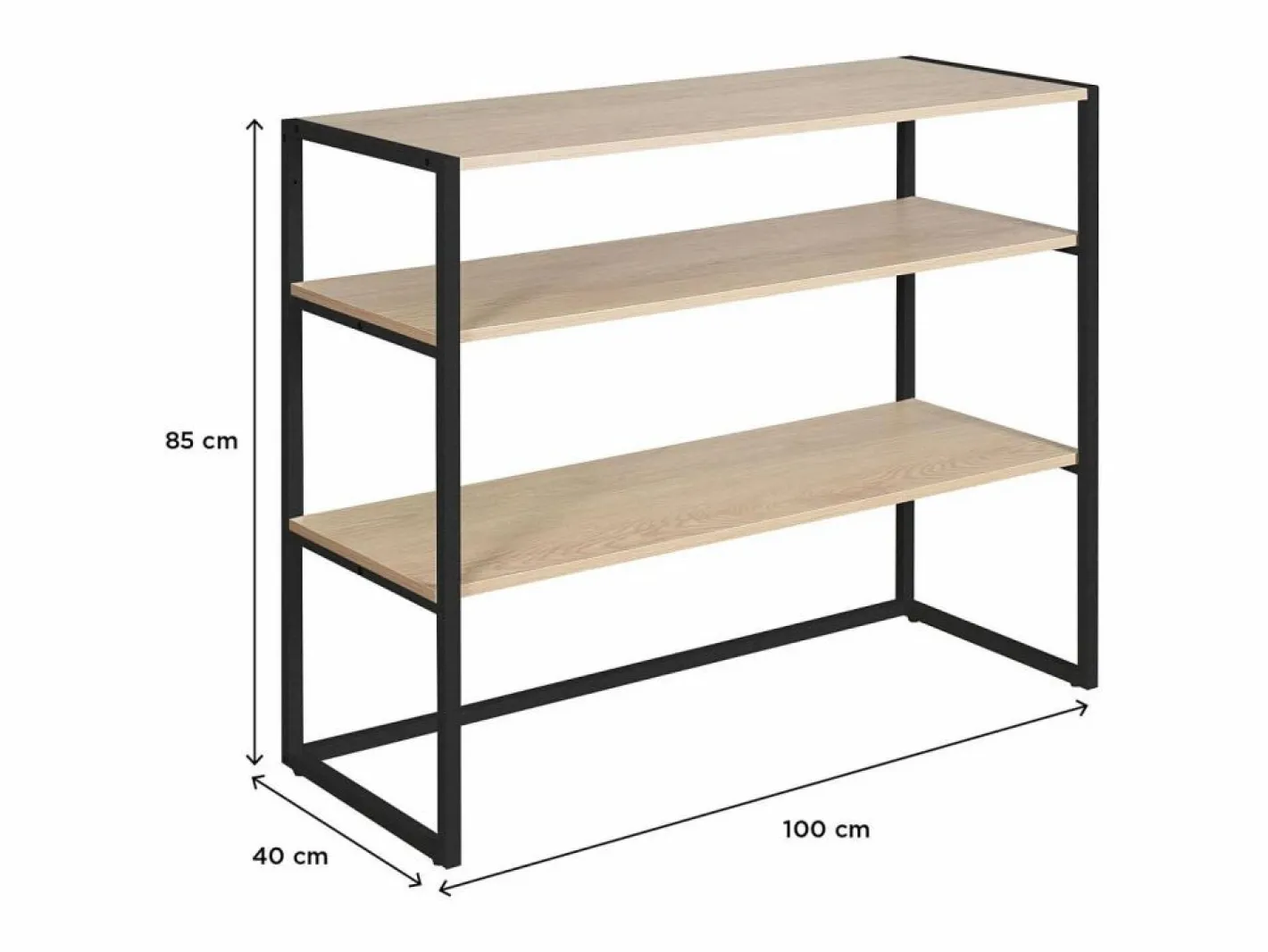 Perchero de buhardilla KADRA 100x85cm con estantes Negro Clearance