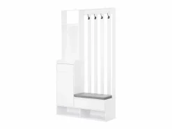 Perchero de entrada con banco acolchado, 4 ganchos y espacio de almacenamiento^OKWISH Clearance