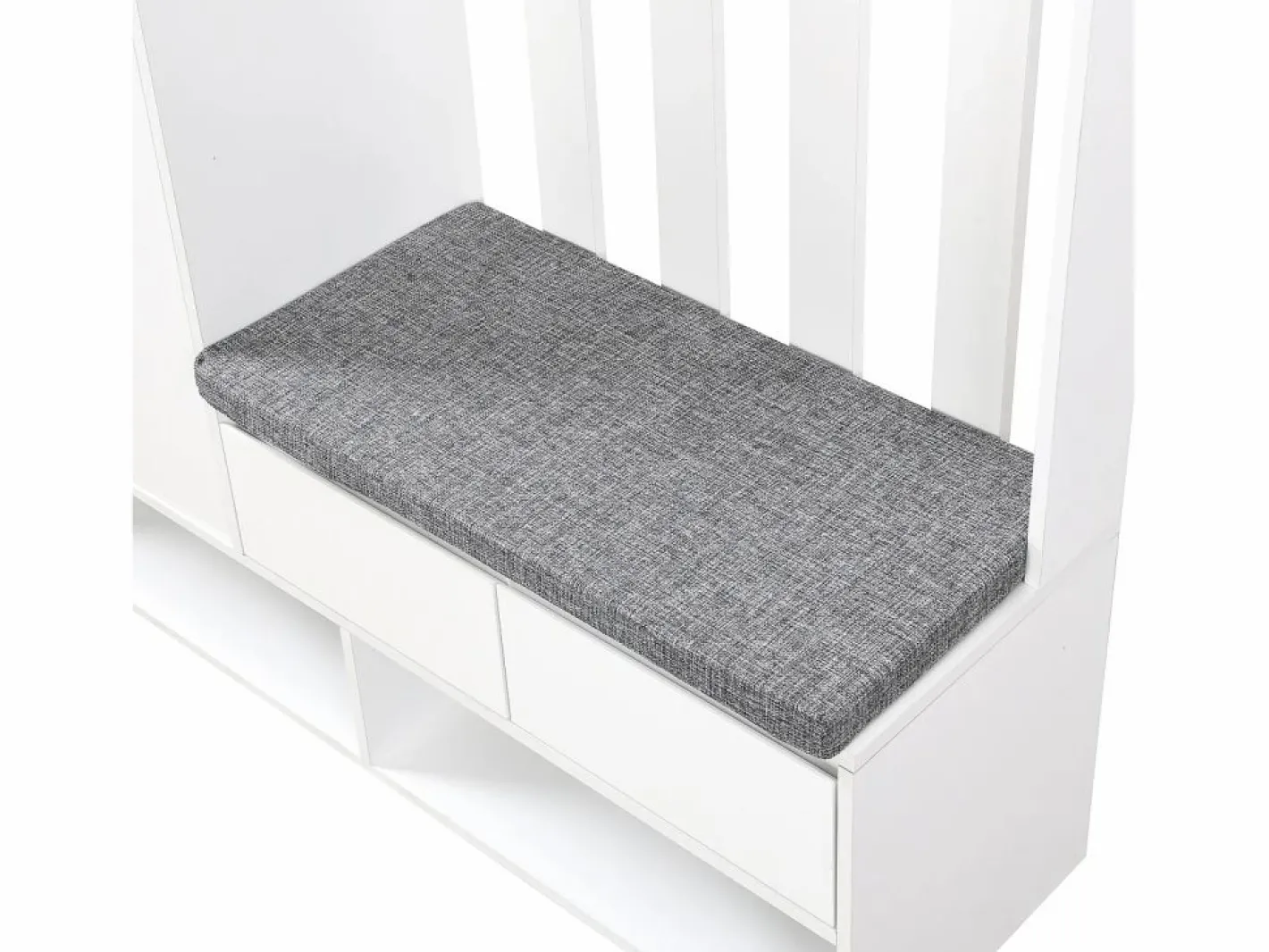 Perchero de entrada con banco acolchado, 4 ganchos y espacio de almacenamiento^OKWISH Clearance