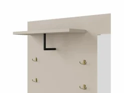 OKWISH Perchero|Perchero de entrada con banco para zapatos y espejo, espacio de almacenamiento - Beige Gris