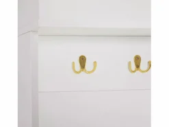 OKWISH Armario De Entrada|Perchero de entrada con zapatero, ganchos dorados y espacio abierto,