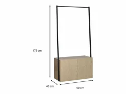 Perchero de madera y metal L90 x H175 cm ALTA Negro Hot