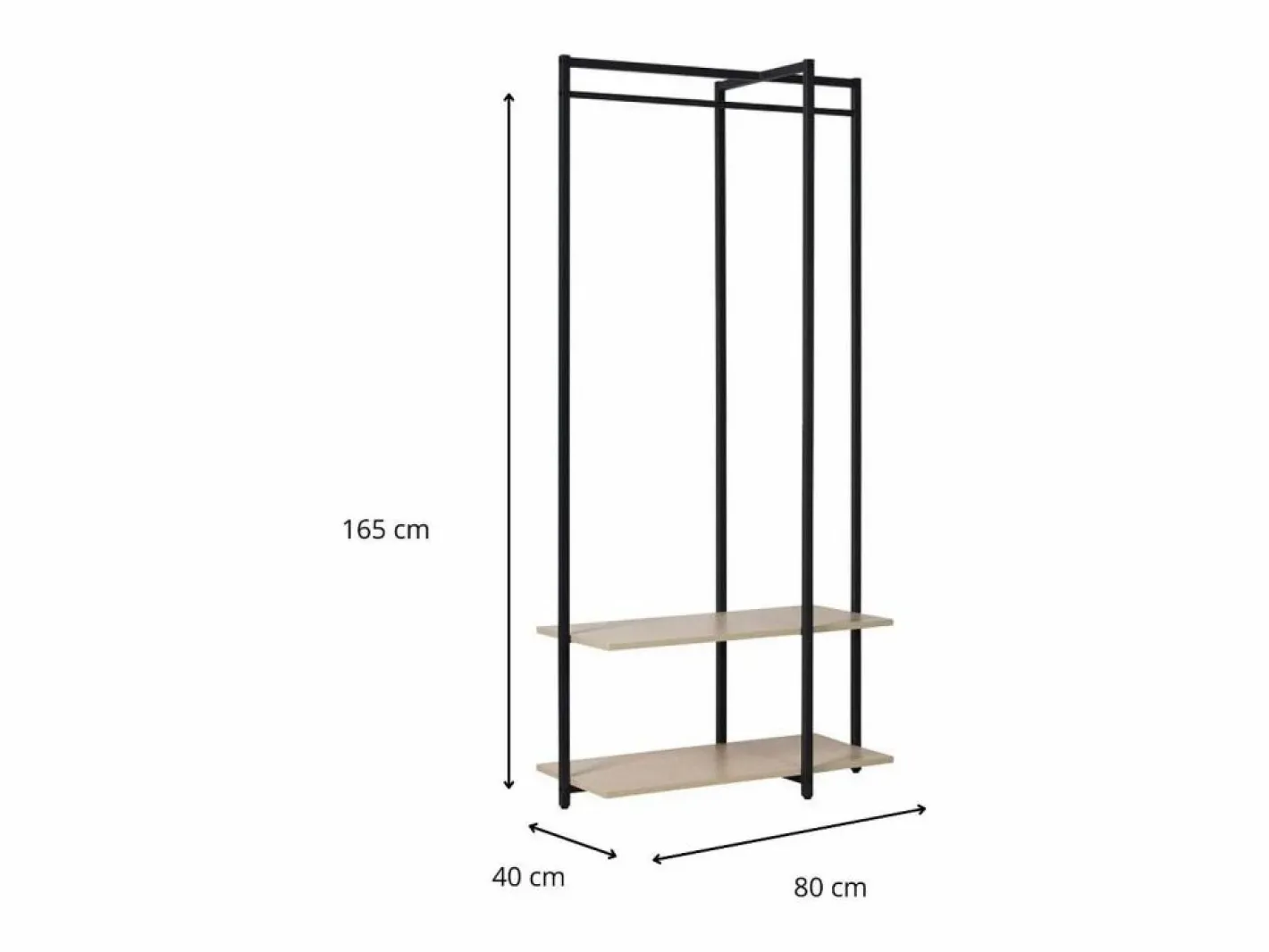 Perchero de madera y metal W80 x H165 cm CROSS^ Online