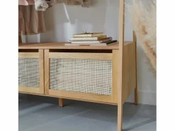 Perchero de madera y ratán A110 x A165 cm ARKA Roble Color natural claro Online