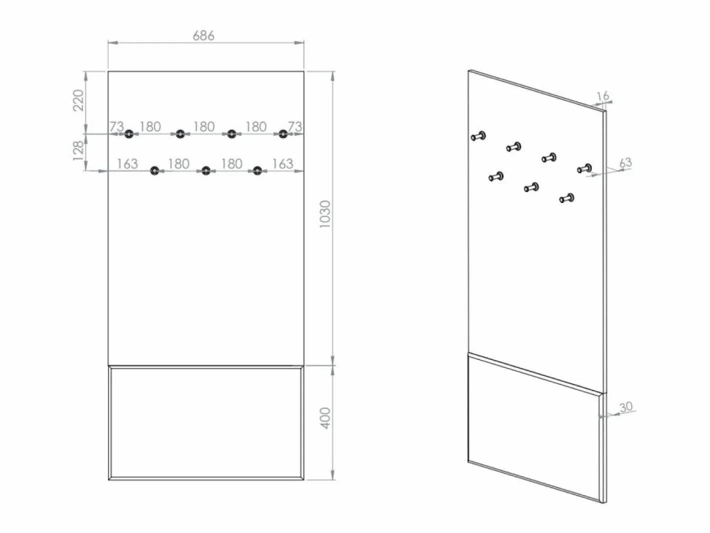 Perchero de pared - 69 cm - grisáceo - DIOCE^SELSEY Discount