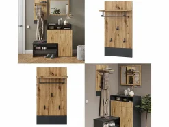Vicco Perchero de pared antracita 44x25.6x83 selena Gris antracita Sale