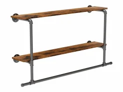 Fativo Burro Para Ropa|Perchero de pared con estantes, barra para colgar ropa, perchero de diseño 116x20,5x64,5cm