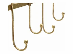 Perchero de pared metálico con 5 ganchos 26,3x49,5x6 cm Leaves^ Outlet
